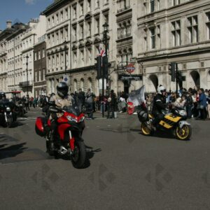 London. Uk. 07/04/2023. Rolling Thunder Ride of respect for Queen Elizabeth and founder of Rolling Thunder Gavin Harry Wragg.
