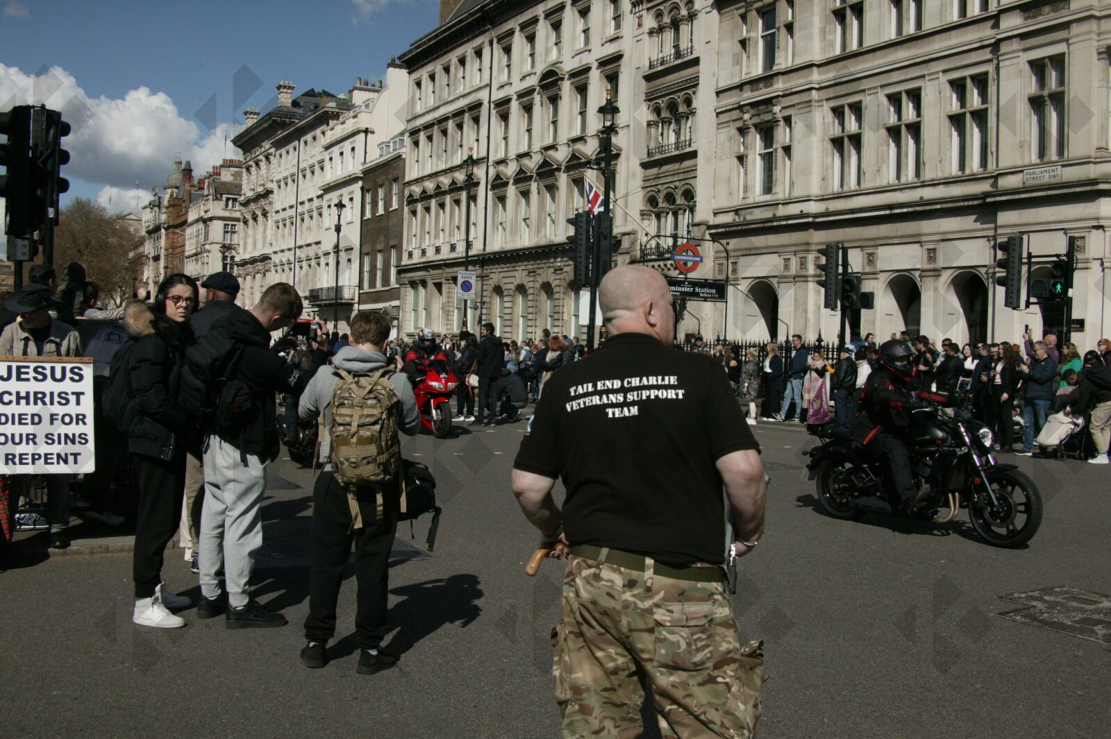 London. Uk. 07/04/2023. Rolling Thunder Ride of respect for Queen Elizabeth and founder of Rolling Thunder Gavin Harry Wragg.