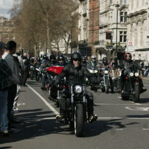 London. Uk. 07/04/2023. Rolling Thunder Ride of respect for Queen Elizabeth and founder of Rolling Thunder Gavin Harry Wragg.