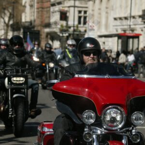London. Uk. 07/04/2023. Rolling Thunder Ride of respect for Queen Elizabeth and founder of Rolling Thunder Gavin Harry Wragg.