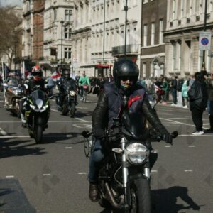 London. Uk. 07/04/2023. Rolling Thunder Ride of respect for Queen Elizabeth and founder of Rolling Thunder Gavin Harry Wragg.