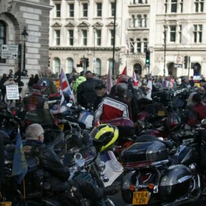 London. Uk. 07/04/2023. Rolling Thunder Ride of respect for Queen Elizabeth and founder of Rolling Thunder Gavin Harry Wragg.