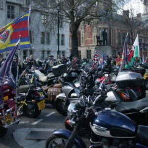 London. Uk. 07/04/2023. Rolling Thunder Ride of respect for Queen Elizabeth and founder of Rolling Thunder Gavin Harry Wragg.