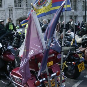 London. Uk. 07/04/2023. Rolling Thunder Ride of respect for Queen Elizabeth and founder of Rolling Thunder Gavin Harry Wragg.