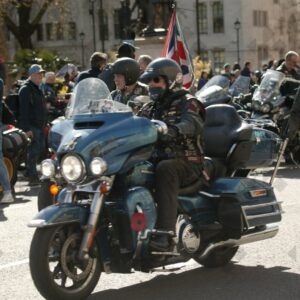 London. Uk. 07/04/2023. Rolling Thunder Ride of respect for Queen Elizabeth and founder of Rolling Thunder Gavin Harry Wragg.