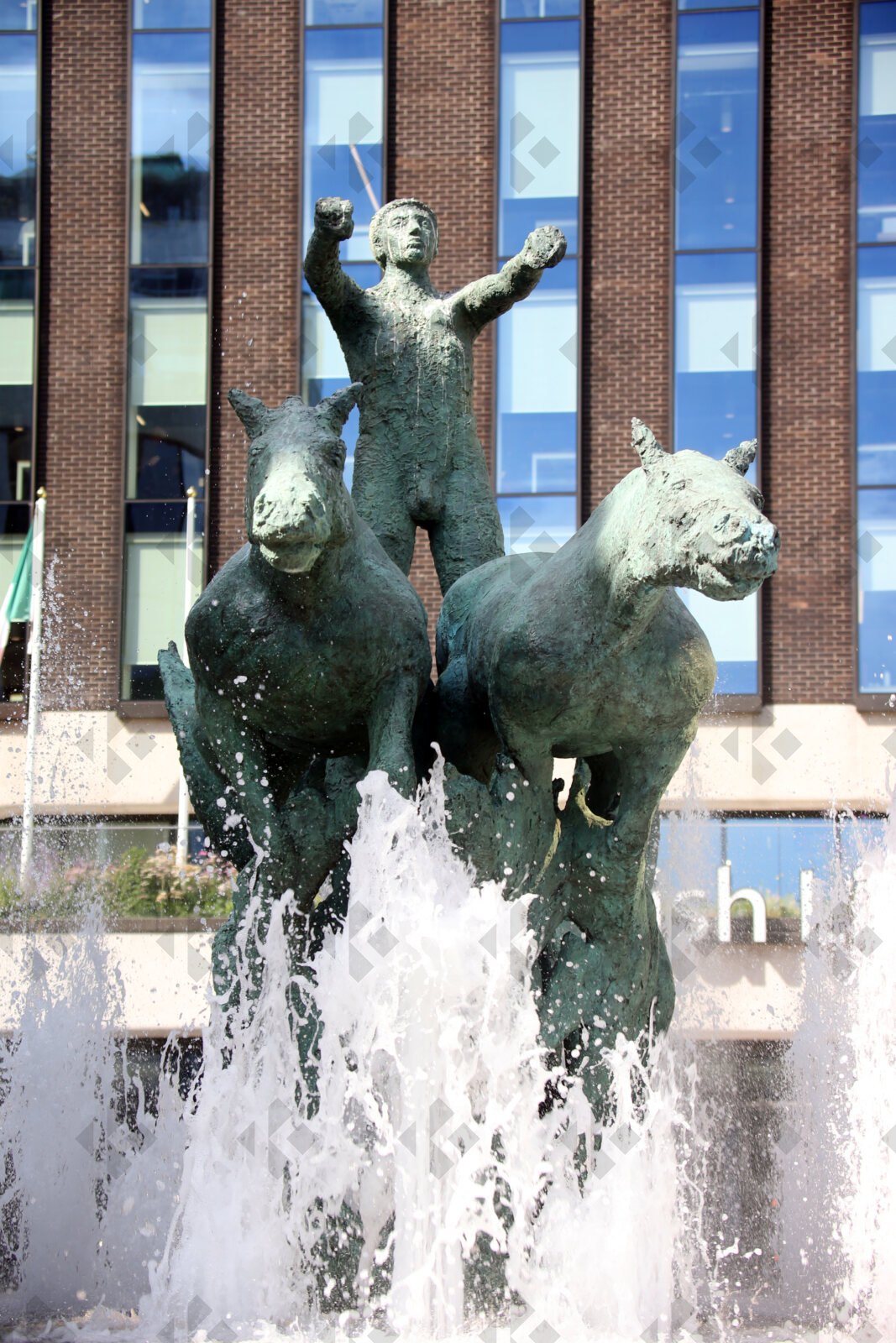 Chariot of Life sculpture and fountain in Dublin