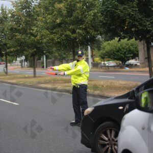 Garda Roads Policing at R113 checkpoint in Clondalkin