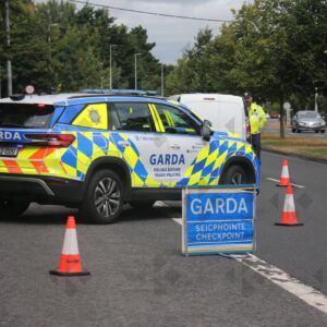 Garda Roads Policing at R113 checkpoint in Clondalkin
