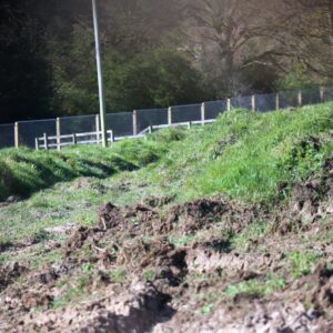 Elsenham development site shows hedge removal and soil piles